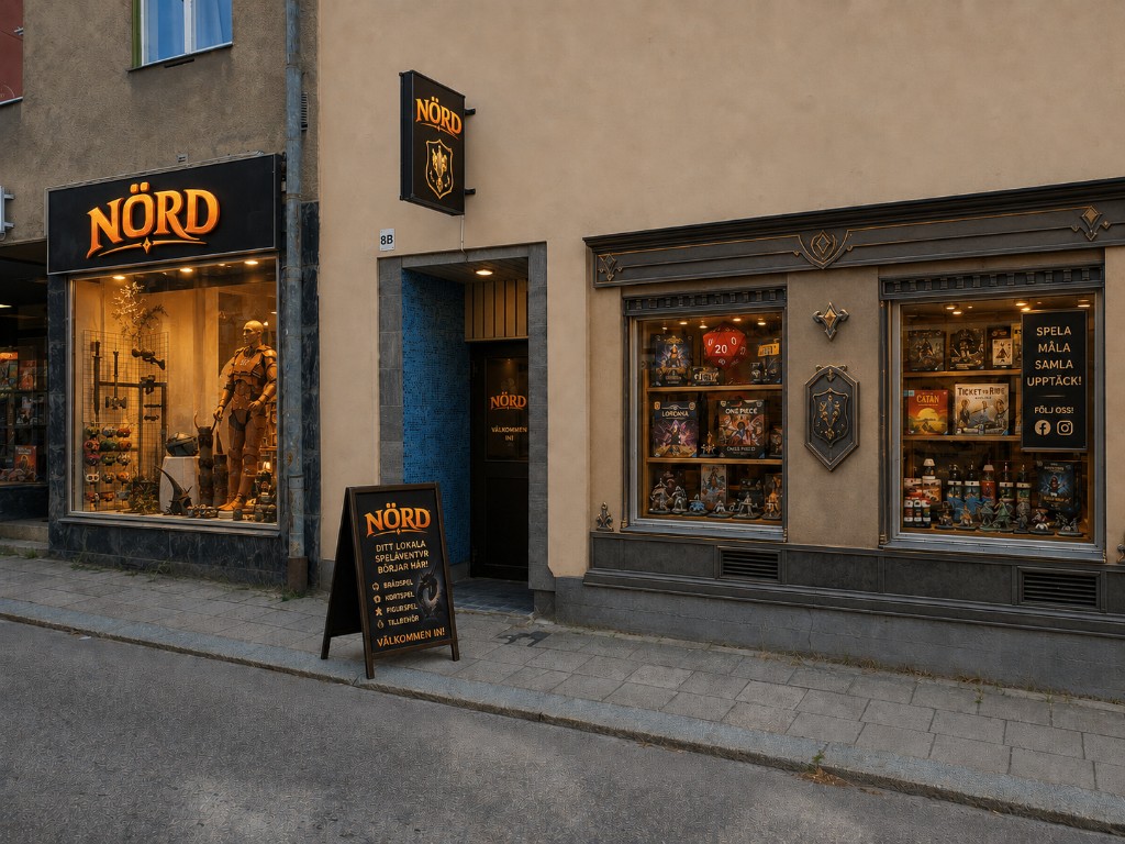 NÖRD-butikens fasad, så som den är tänkt att se ut